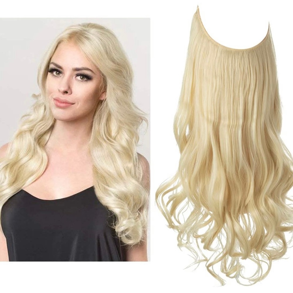 22 inch fish line band halo hair extension